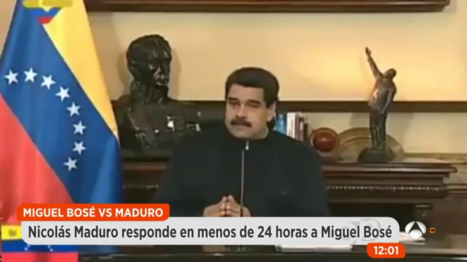 Nicolás Maduro critica la visita de Miguel Bosé al Hormiguero: 