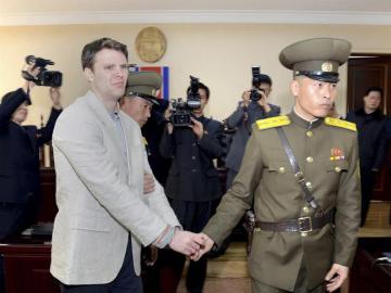 Otto Frederick Warmbier durante su juicio en Corea del Norte