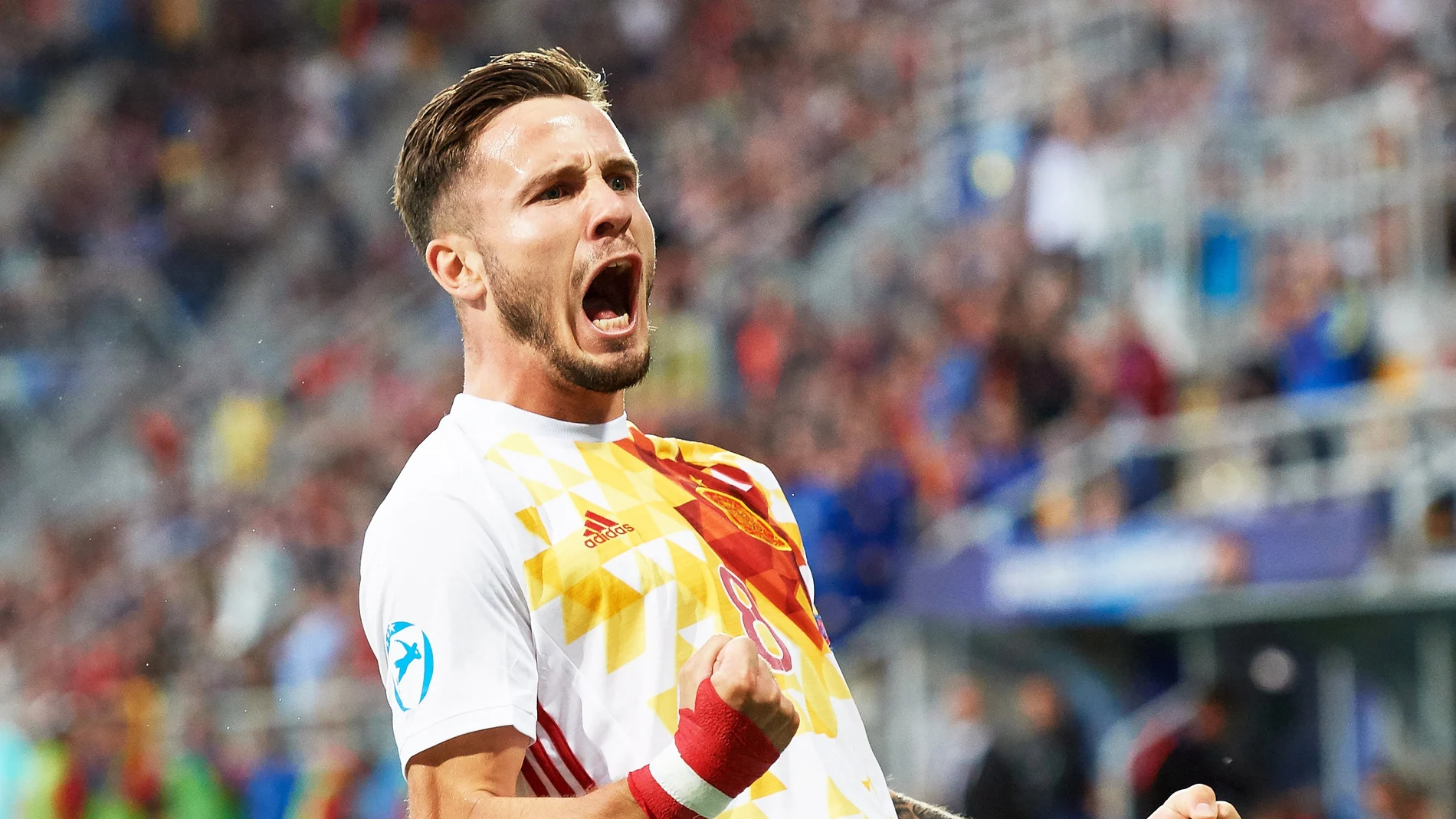 Saúl celebra su gol contra Portugal Saúl celebra su gol contra Portugal