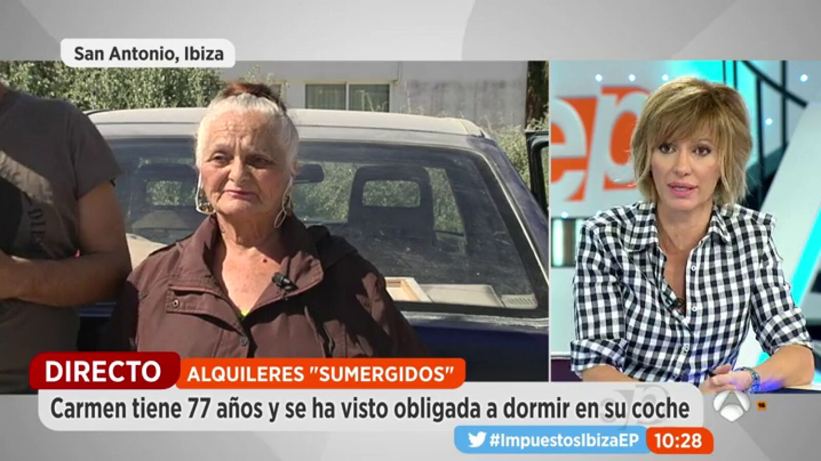 El drama de Carmen, la anciana de 77 años que lleva un año durmiendo en un coche en Ibiza