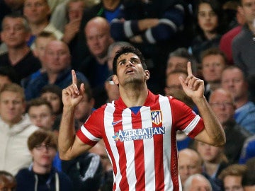 Diego Costa celebra un gol con el Atlético de Madrid
