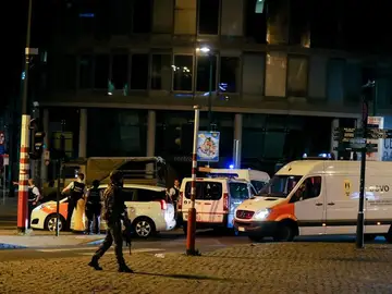 La brigada de explosivos en la Estación Central de Bruselas La brigada de explosivos en la Estación Central de Bruselas