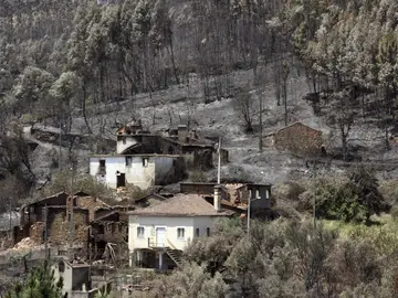 Vista de la zona quemada por el incendio originado en Pedrógão Grande Vista de la zona quemada por el incendio originado en Pedrógão Grande