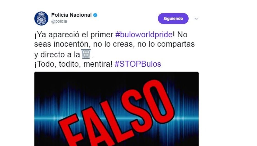 La Policía pide que no se difundan bulos a través de las redes