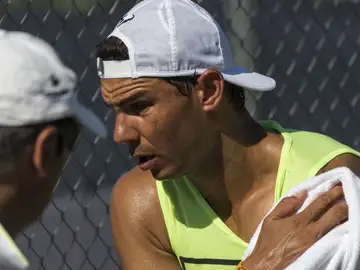 Rafa Nadal, en un entrenamiento en Mallorca Rafa Nadal, en un entrenamiento en Mallorca