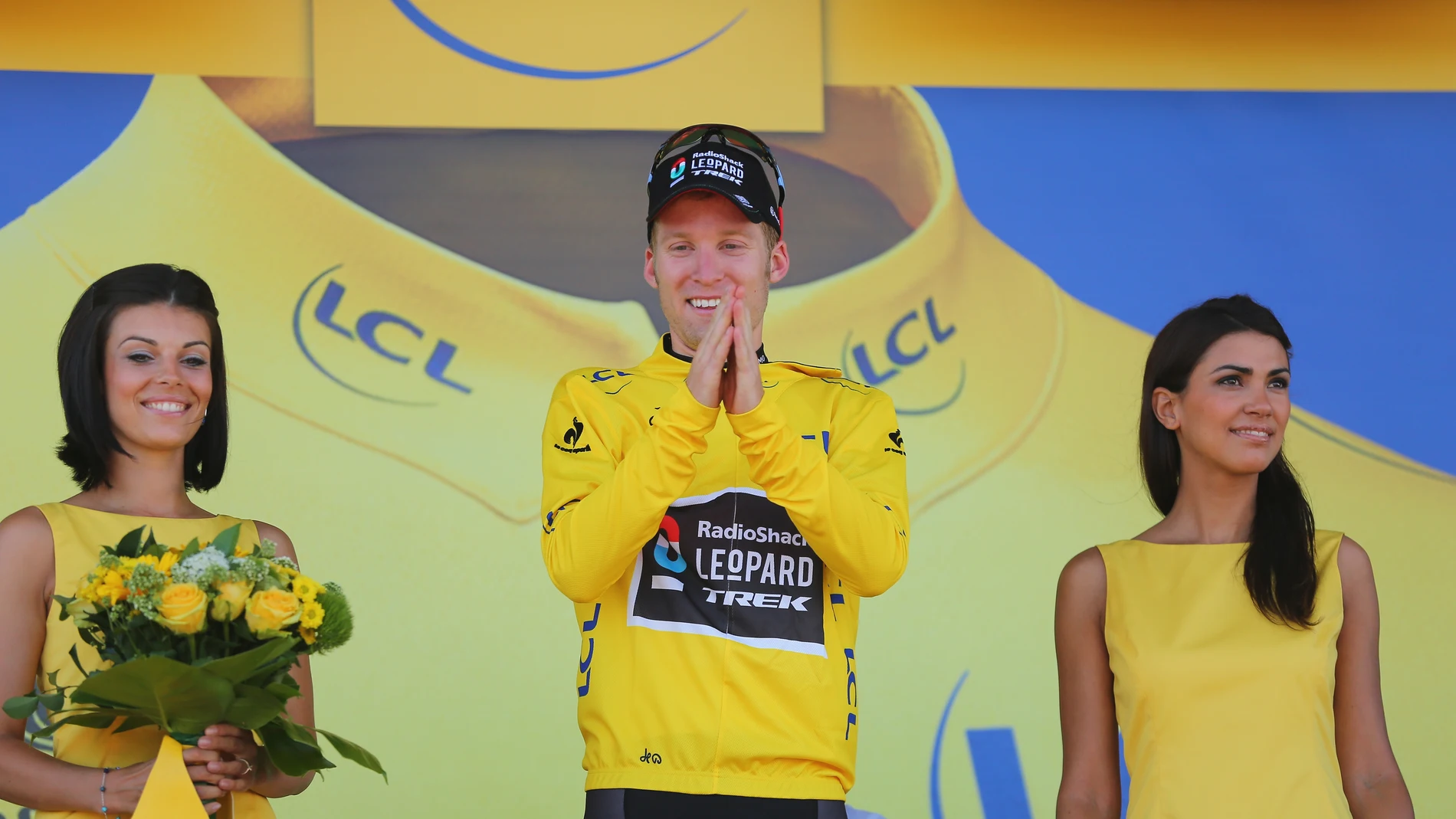 Bakelants, en el podio del Tour Bakelants, en el podio del Tour