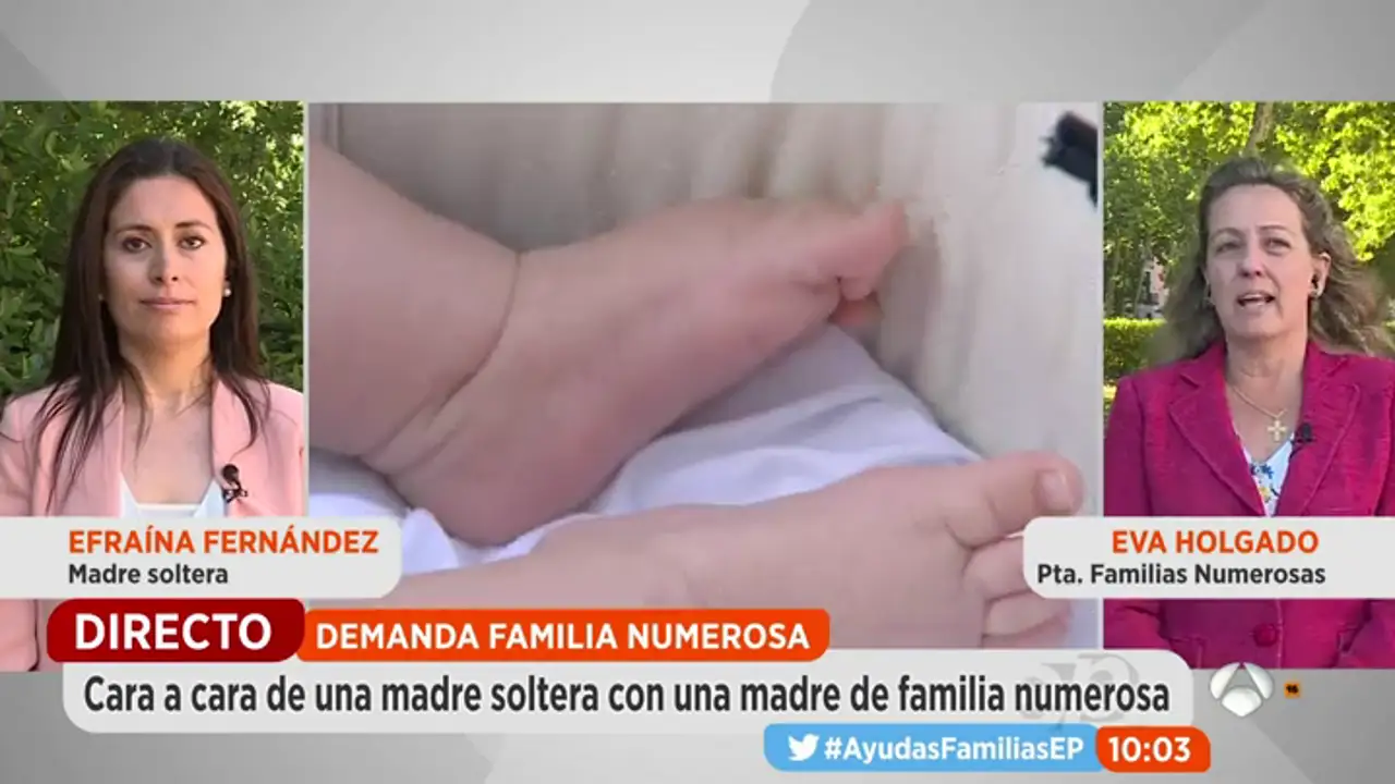 Cara a cara de una madre soltera con una madre de familia numerosa