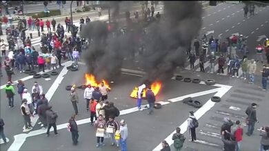 Incidentes en una manifestación en Buenos Aires deja siete heridos