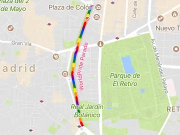 Google Maps muestra el recorrido del desfile del Orgullo Google Maps muestra el recorrido del desfile del Orgullo