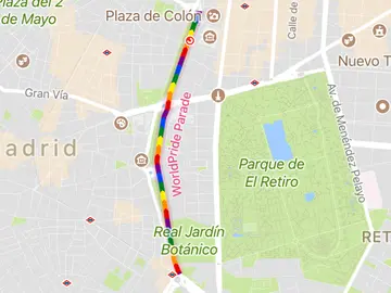 Google Maps muestra el recorrido del desfile del Orgullo Google Maps muestra el recorrido del desfile del Orgullo
