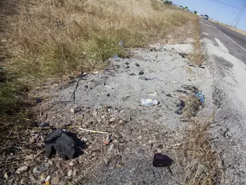 Lugar en el que ha tenido lugar el accidente en la localidad toledana de Escalonilla Lugar en el que ha tenido lugar el accidente en la localidad toledana de Escalonilla