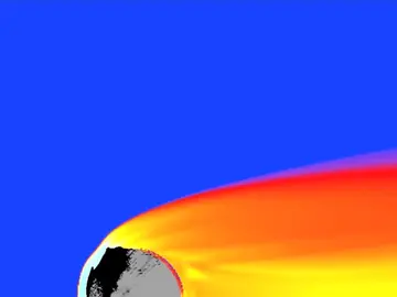 Un meteorito entrando en contacto con la atmósfera Un meteorito entrando en contacto con la atmósfera