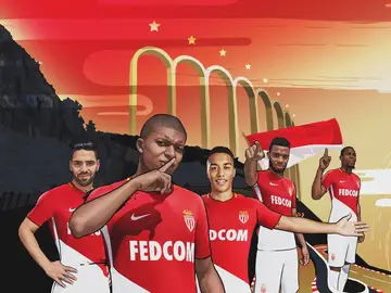 La nueva camiseta del Mónaco, con Mbappé como protagonista La nueva camiseta del Mónaco, con Mbappé como protagonista