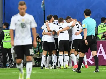 Alemania celebra un gol Alemania celebra un gol