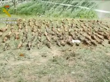 Hallan un arsenal de bombas de la Guerra Civil sumergido en un acuífero de Teruel Hallan un arsenal de bombas de la Guerra Civil sumergido en un acuífero de Teruel