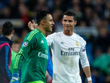 Keylor Navas y Cristiano Ronaldo, en un partido del Real Madrid