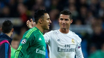Keylor Navas y Cristiano Ronaldo, en un partido del Real Madrid