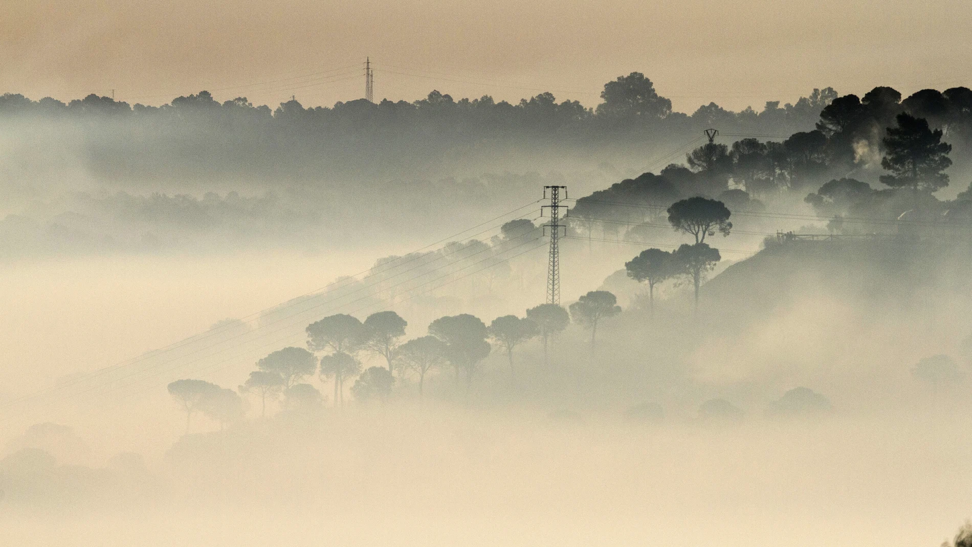 Una espesa nube de humo sobre el perímetro del incendio Una espesa nube de humo sobre el perímetro del incendio