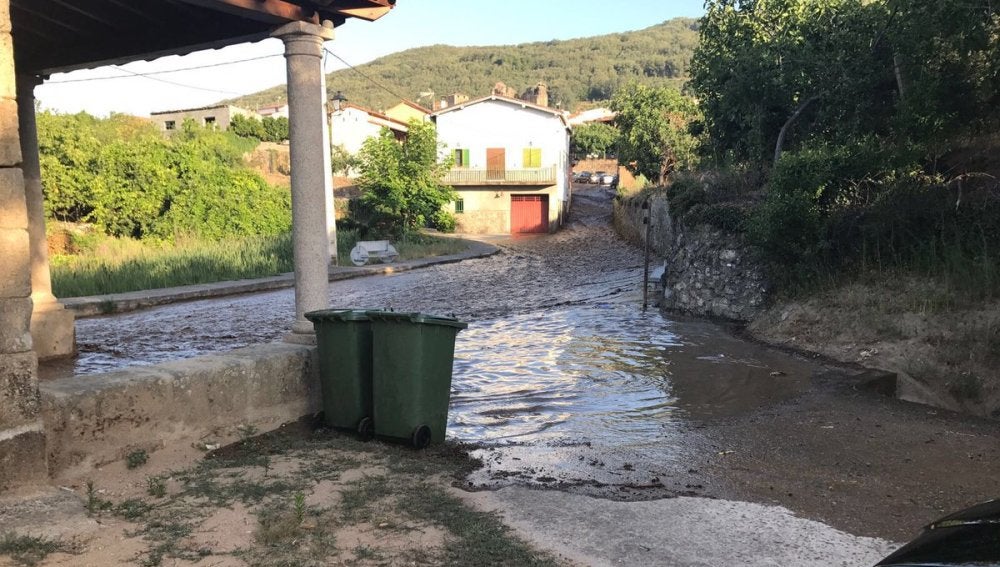Inundación en Valverde de la Vera