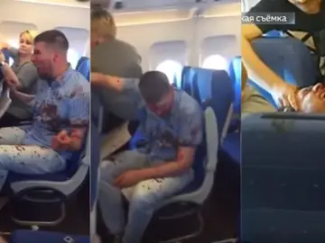 Un hombre causa un altercado en un avión Un hombre causa un altercado en un avión