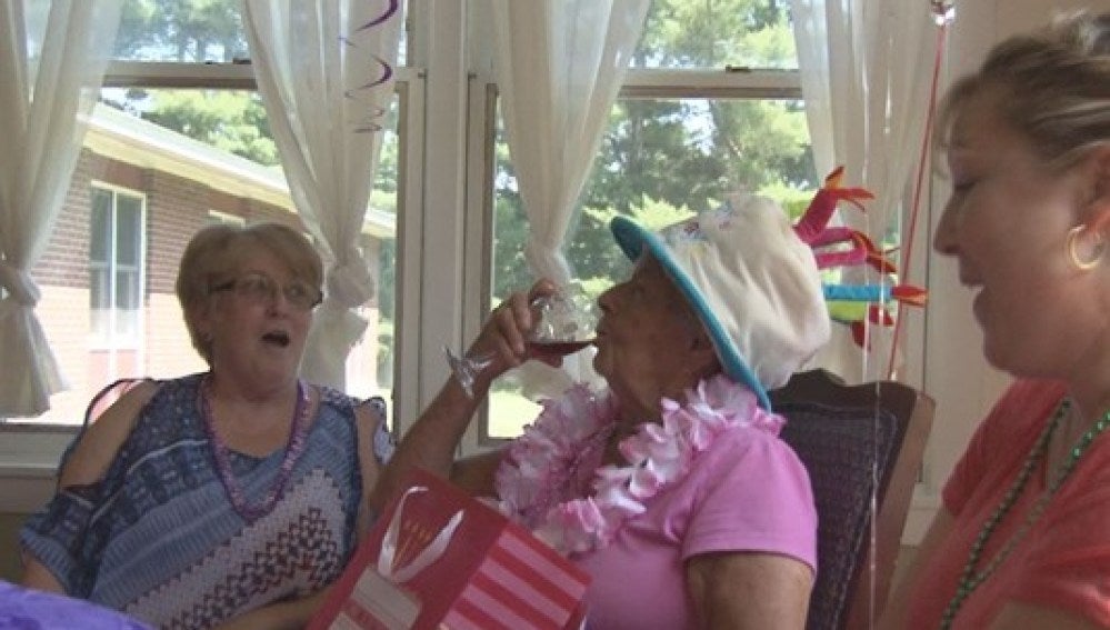 Florence Bearse durante la celebración de su centenario