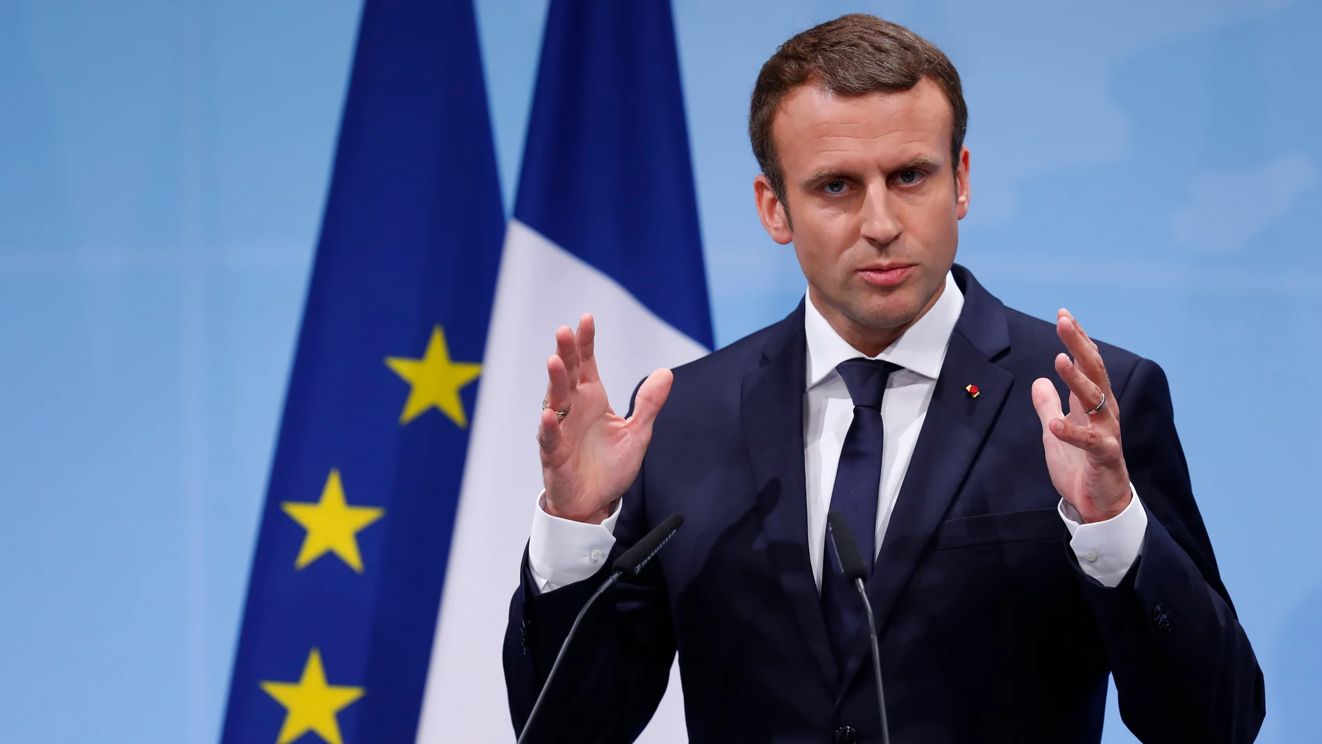 Emmanuel Macron durante una intervención en el G-20 Emmanuel Macron durante una intervención en el G-20