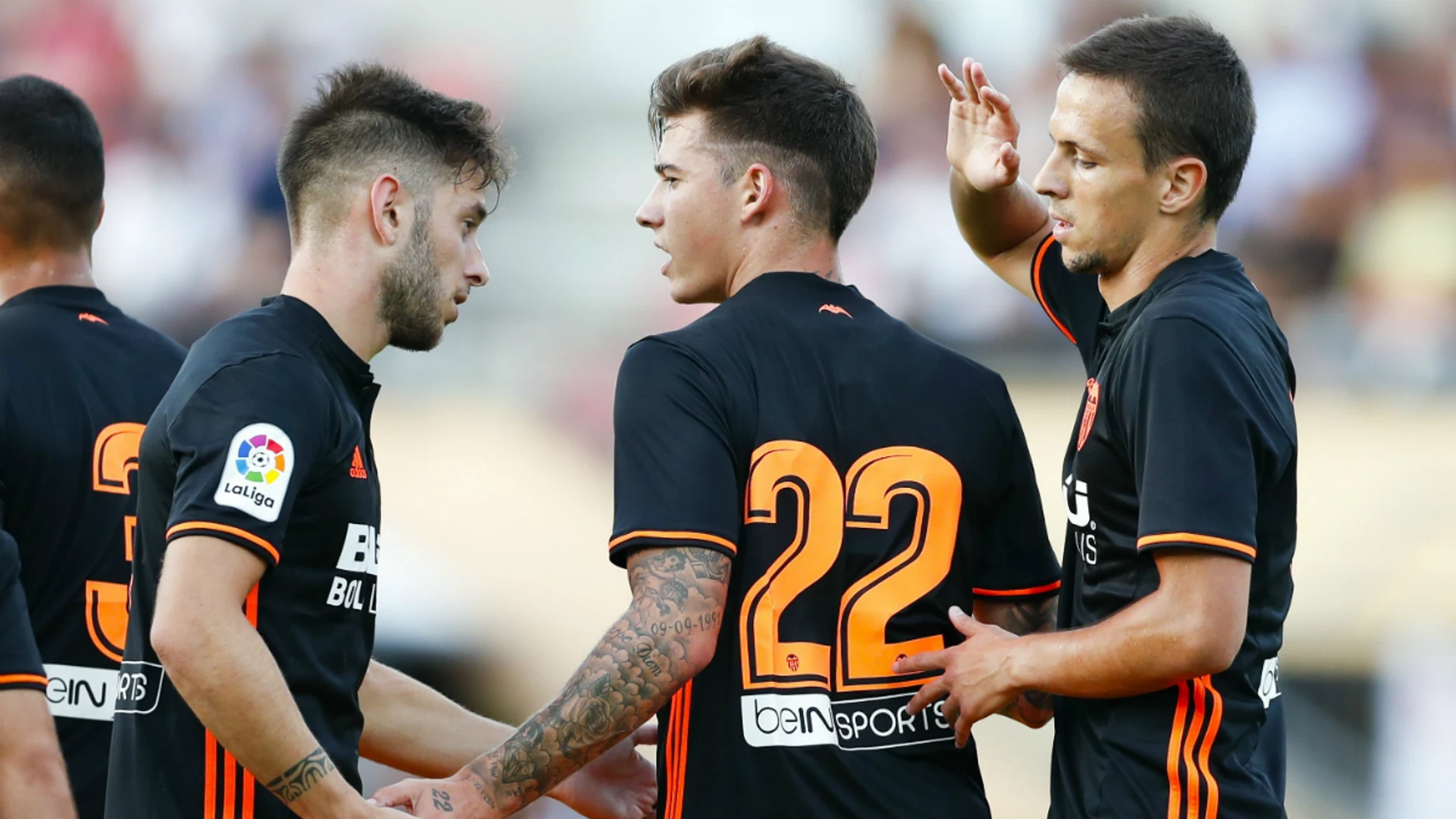 El Valencia celebra un gol El Valencia celebra un gol