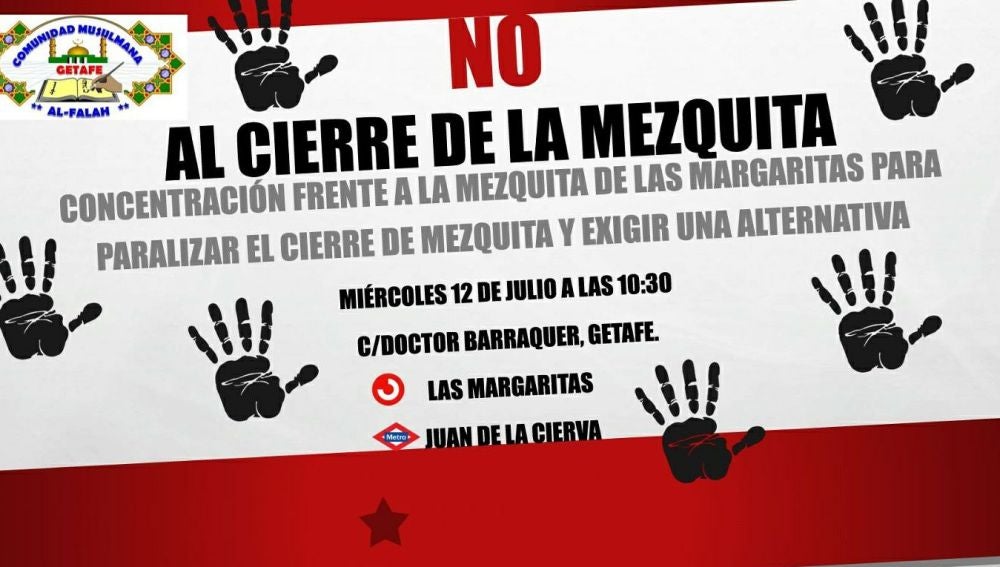 Convocatoria contra el cierre de una mezquita en Getafe