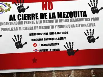 Convocatoria contra el cierre de una mezquita en Getafe Convocatoria contra el cierre de una mezquita en Getafe