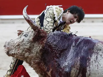 Roca Rey, cogido en Pamplona Roca Rey, cogido en Pamplona