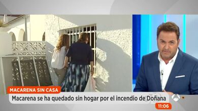 Macarena vuelve por primera vez a su casa incendiada