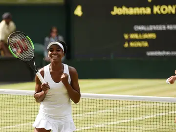 Venus Williams celebra su victoria ante Konta Venus Williams celebra su victoria ante Konta