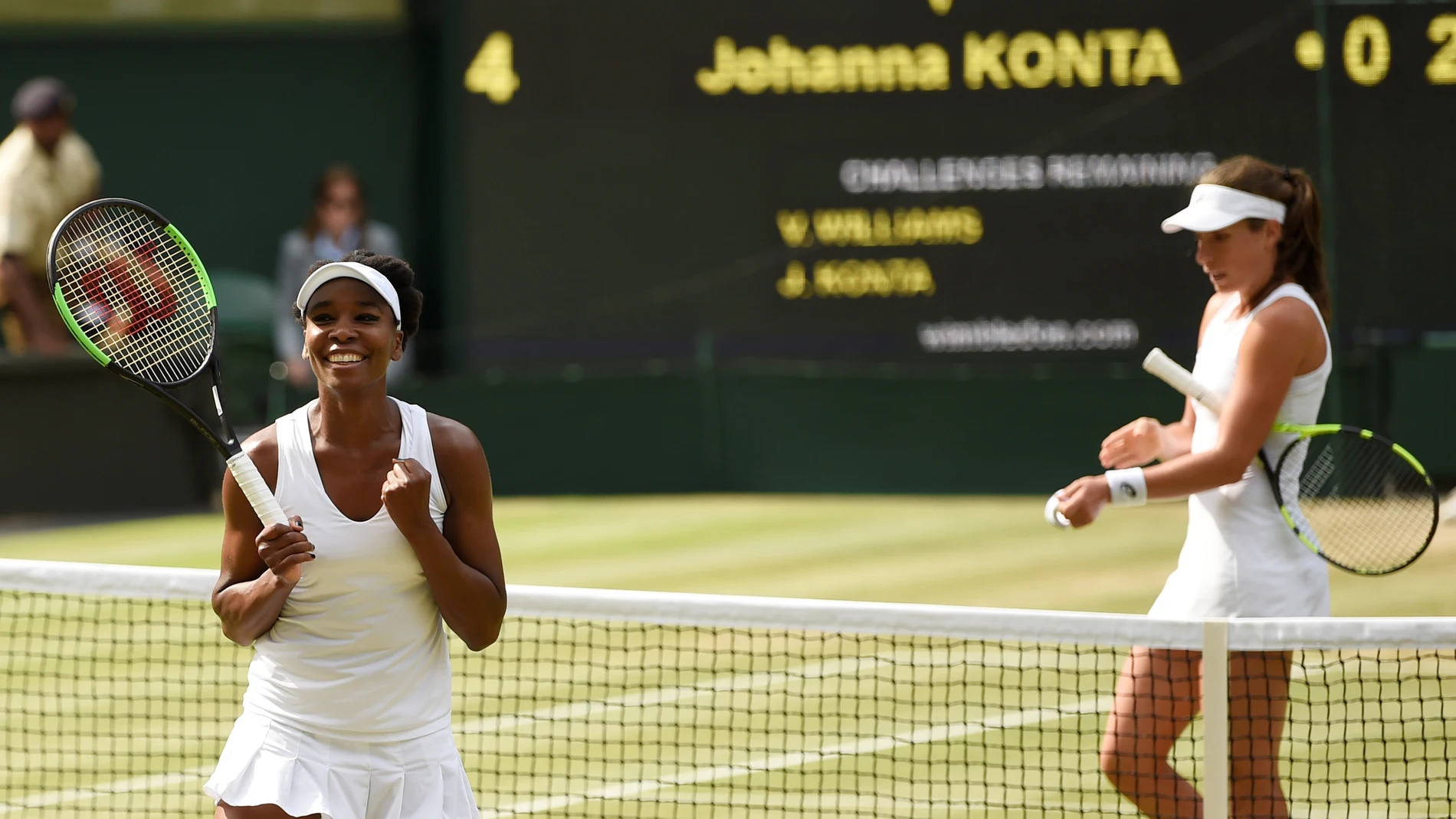 Venus Williams celebra su victoria ante Konta Venus Williams celebra su victoria ante Konta