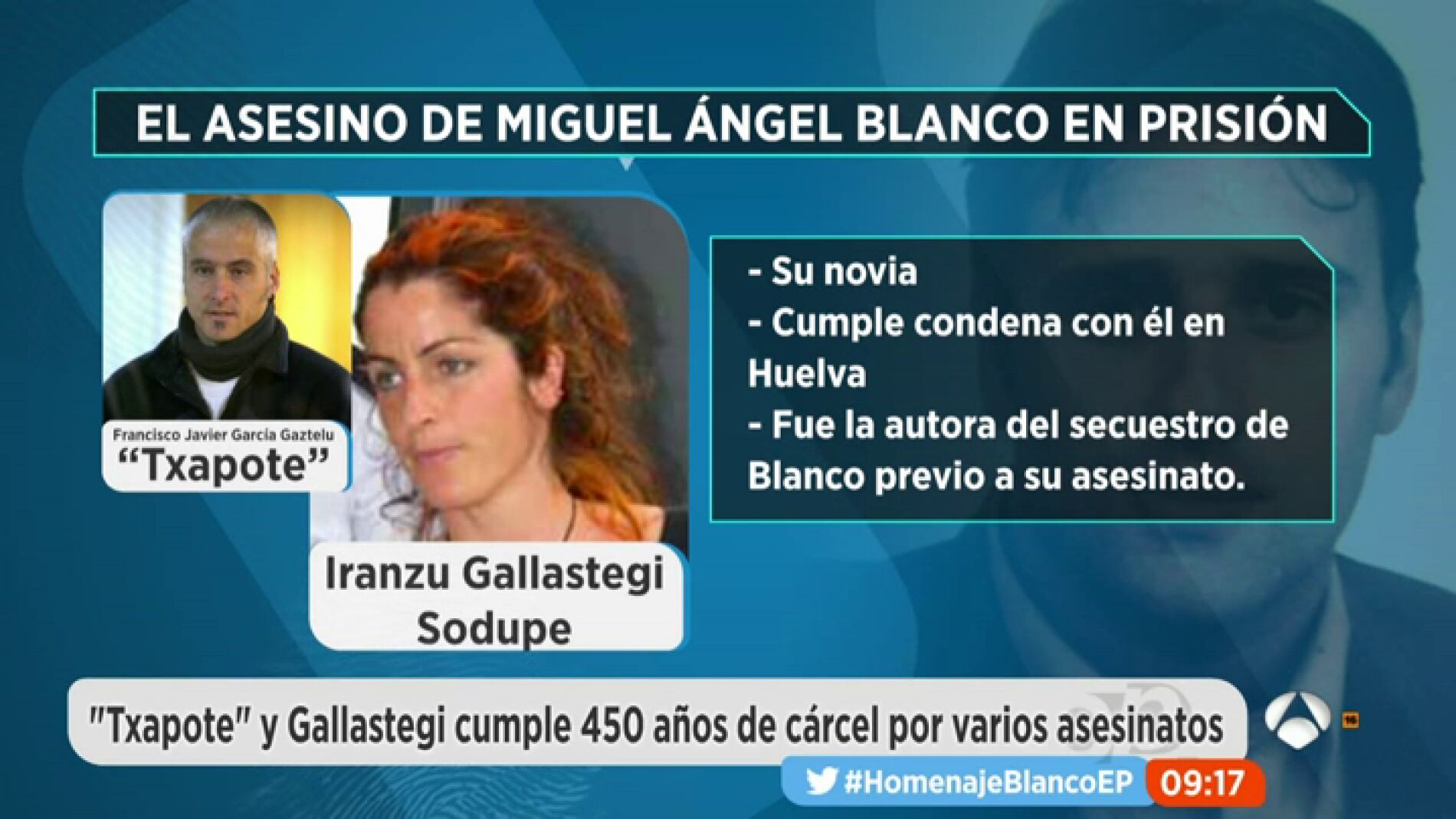 Televisi&oacute;n, sala de estar, ordenador y acceso al gimnasio, as&iacute; vive en la c&aacute;rcel 'Txapote', el asesino de Miguel &Aacute;ngel Blanco