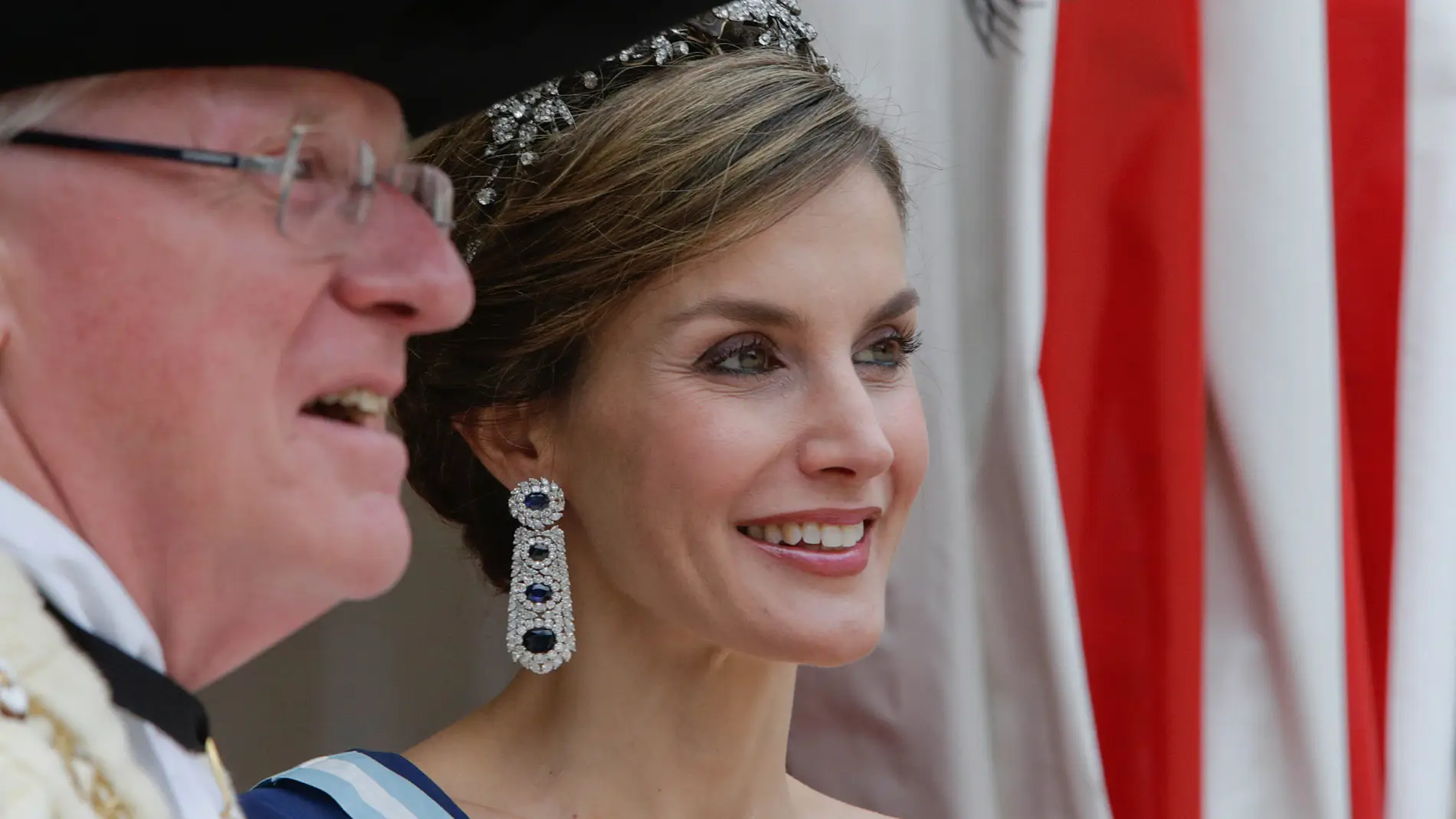 La reina Letizia durante la cena de gala con el alcalde de Londres