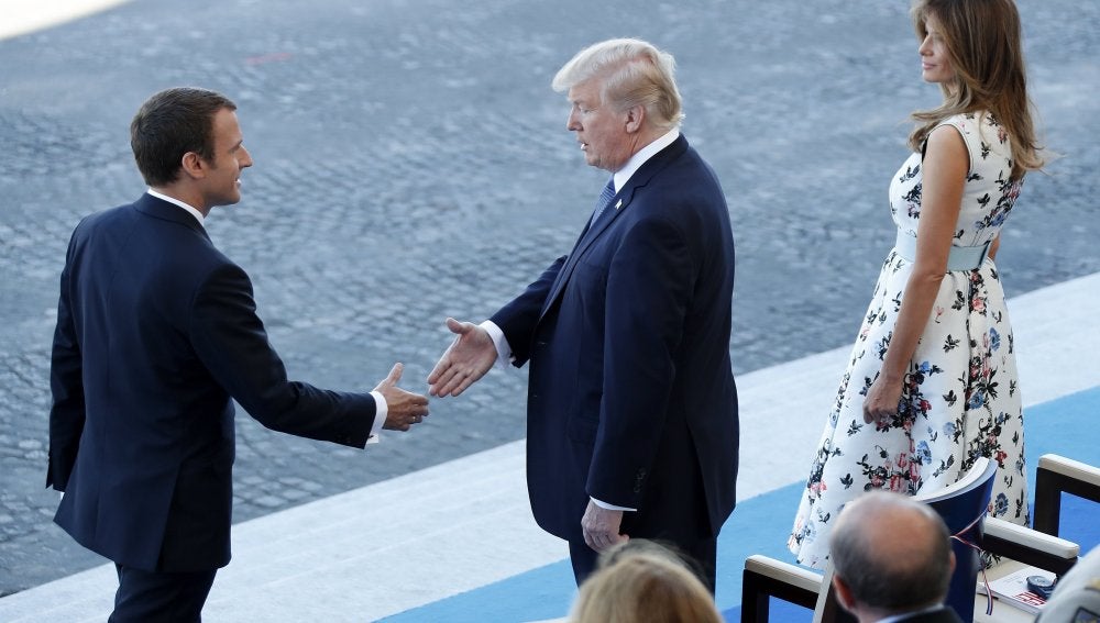 Trump asiste en París al desfile militar de la Fiesta Nacional francesa