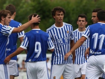 La Real Sociedad celebra un gol