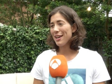 Garbiñe Muguruza atiende a Antena 3 tras ganar Wimbledon