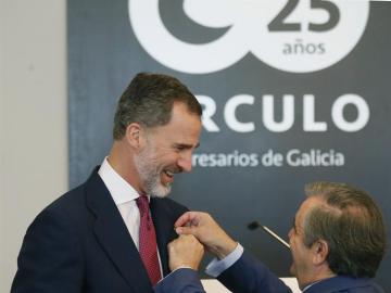 Felipe VI durante su visita a Galicia