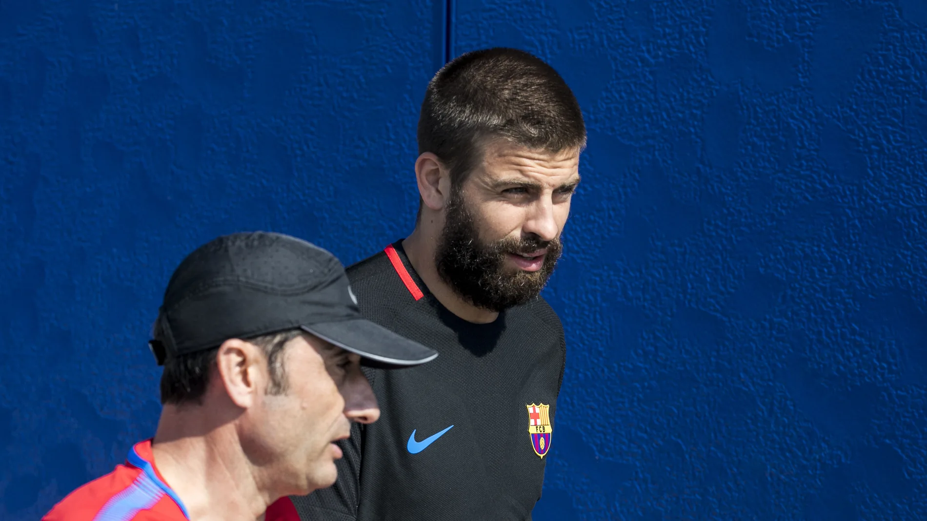 Gerard Piqué, antes de entrenar con el Barcelona Gerard Piqué, antes de entrenar con el Barcelona
