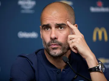 Pep Guardiola, durante la rueda de prensa Pep Guardiola, durante la rueda de prensa