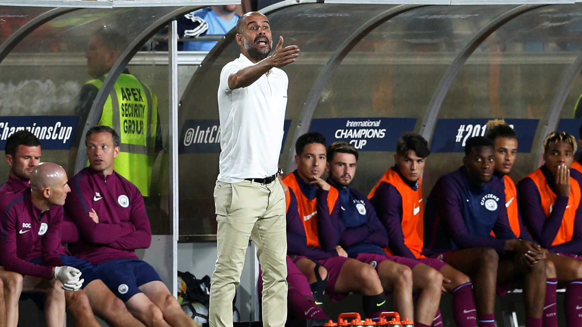 Guardiola, durante el City - Real Madrid Guardiola, durante el City - Real Madrid