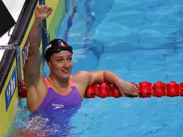 Mireia Belmonte, tras ganar el Oro en la prueba de los 200 metros mariposa Mireia Belmonte, tras ganar el Oro en la prueba de los 200 metros mariposa