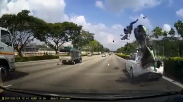 Accidente de moto en Singapur