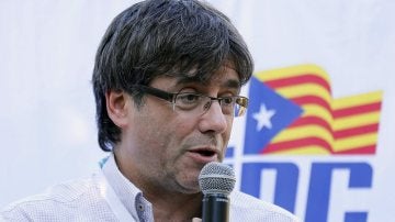 Carles Puigdemont en un acto en Sant Esteve de Palautordera