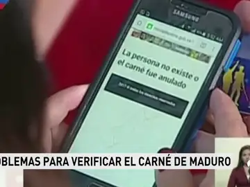 El 'carné de la patria' boicotea a Maduro cuando pretendía presumir de él: "La persona no existe o el carné fue anulado" El 'carné de la patria' boicotea a Maduro cuando pretendía presumir de él: "La persona no existe o el carné fue anulado"