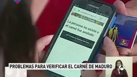 El 'carné de la patria' boicotea a Maduro cuando pretendía presumir de él: "La persona no existe o el carné fue anulado" El 'carné de la patria' boicotea a Maduro cuando pretendía presumir de él: "La persona no existe o el carné fue anulado"