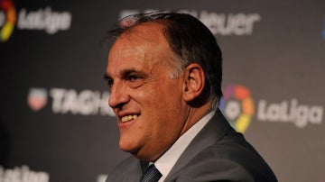 Javier Tebas durante un acto