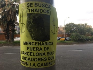 El cartel que encontró Globoesporte en el Camp Nou