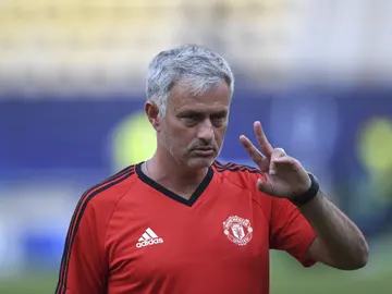 Mourinho, en un entrenamiento anterior a la Supercopa Mourinho, en un entrenamiento anterior a la Supercopa